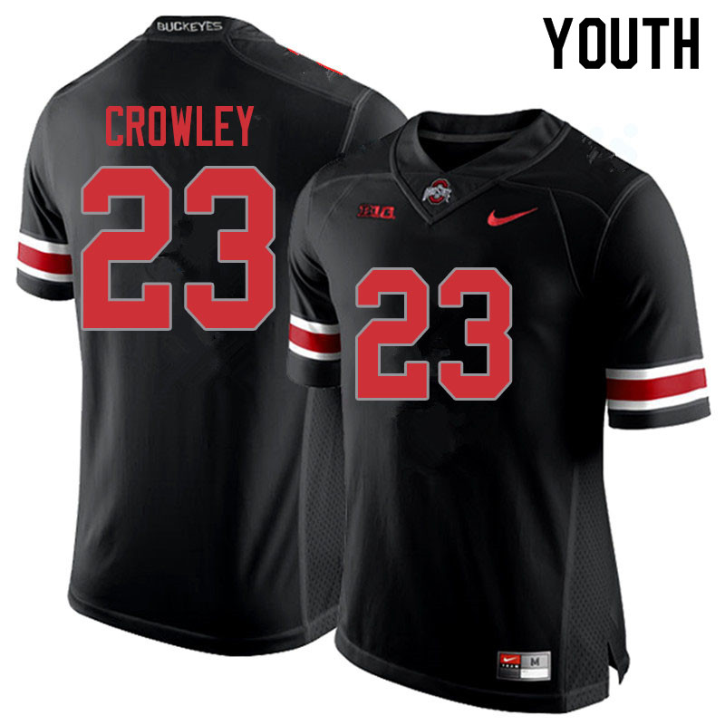 Ohio State Buckeyes Marcus Crowley Youth #23 Blackout Authentic Stitched College Football Jersey